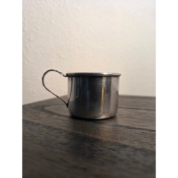 R.L. Blackinton Sterling Silver Baby Cup 551 Embossed Floral Handle 1.5" Antique - Picture 2 of 8